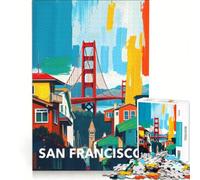 Rompecabezas para Adultos de 1000 Piezas: San Francisco, Golden Gate, Juego Interactivo, Ideal para Padres e Hijos, cumpleaños y Navidad 38x26cm