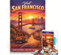 Rompecabezas para Adultos de 1000 Piezas, San Francisco, Juego Interactivo, Ideal para Padres e Hijos, cumpleaños y Navidad 38x26cm