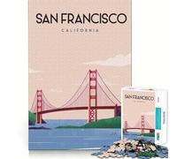Rompecabezas para Adultos de 1000 Piezas,San Francisco Travel Poste,Fine Joint Fun,Juguete Que desafía la Mente,Juego Acogedor,Regalo Divertido de cumpleaños (38x52cm)