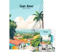 Rompecabezas para Adultos de 1000 Piezas San José Costa Rica Juego Educativo desafío Juguete Juegos relajantes Mejora la Memoria Regalo de cumpleaños (tamaño 50x75cm)