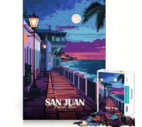 Rompecabezas para Adultos de 1000 Piezas,San Juan,Puerto Rico,Paisaje Nocturno,Bordes Finos,Manualidades,resolución de Problemas,Juguete,Juego Relajante,Juego de cumpleaños,Arte,Juego (38x26cm)