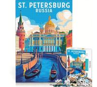 Rompecabezas para Adultos de 1000 Piezas, San Petersburgo, Rusia, Juego de ingenio, para divertirse en Familia, para Fortalecer el Amor Entre Parejas 50x75cm