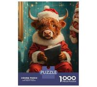 Rompecabezas para Adultos De 1000 Piezas Santa Cow Reading Rompecabezas para Adultos Juego De Ingenio para La Diversión Familiar Actividades Divertidas En Casa, 70x50cm/1000pcs