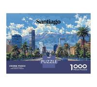 Rompecabezas para Adultos De 1000 Piezas Santiago, Chile Cityscape Rompecabezas para Adolescentes Juguetes Antiestrés Mejora La Memoria Gran Regalo para Jugar 38x26cm/1000pcs