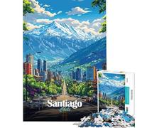 Rompecabezas para Adultos de 1000 Piezas Santiago de Chile Paisaje Urbano Desafío de Inteligencia Cerebral Juguetes adictivos Juego práctico Difícil Regalo de cumpleaños (tamaño 38x26cm)