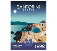 Rompecabezas para Adultos De 1000 Piezas Santorini Greece at Night Rompecabezas para Adultos Juegos Divertidos para La Diversión Familiar Juego Desafiante Regalos 38x26cm/1000pcs