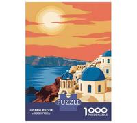 Rompecabezas para Adultos De 1000 Piezas Santorini Greece Travel Rompecabezas Juegos Relajantes Decoración De Pared Oferta como Regalos para Toda La Familia 38x26cm/1000pcs
