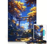 Rompecabezas para Adultos de 1000 Piezas Santuario de otoño,Pasaje,Juego de Ajuste Exacto,Juego de Habilidad Mental,Juego Libre,Escena navideña,Arte (38x52cm)