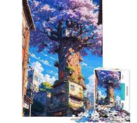 Rompecabezas para Adultos de 1000 Piezas Santuario Urbano Sakura Rompecabezas para Adultos Carrera de Velocidad Manual Cada Pieza es única Juguetes educativos 38x26cm