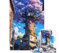 Rompecabezas para Adultos de 1000 Piezas Santuario Urbano Sakura Rompecabezas para Adultos Carrera de Velocidad Manual Cada Pieza es única Juguetes educativos de Aprendizaje 38x52cm