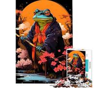 Rompecabezas para Adultos de 1000 Piezas Sapo Guerrero Rana guerrera Diversión en casa Juego práctico de Montaje de Patrones para Mayores de 14 años 50x75cm