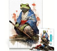 Rompecabezas para Adultos de 1000 Piezas Sapo Guerrero Rana samurái Divertido de Alta precisión fácil de Aprender para Disfrutar en Familia (50x75cm)