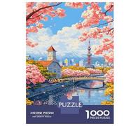 Rompecabezas para Adultos De 1000 Piezas Sapporo Cityscape with Cherry Blossoms Rompecabezas para Adultos Juegos Familiares Mejora La Memoria Desafío Educativo 38x26cm/1000pcs