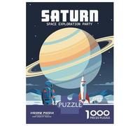 Rompecabezas para Adultos De 1000 Piezas Saturn Space Exploration Party Rompecabezas para Adultos Juegos Relajantes Mejora La Memoria Regalo De Cumpleaños, Regalos, 38x26cm/1000pcs