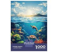 Rompecabezas para Adultos De 1000 Piezas Sea Turtles and Coral Reef Rompecabezas para Adultos Juego De Ingenio para La Diversión Familiar Actividades Divertidas En Casa, 70x50cm/1000pcs