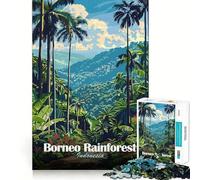 Rompecabezas para Adultos de 1000 Piezas,Selva Tropical de Borneo,Indonesia,diseño Limpio y Funcional,Ideal para ejercitar la Mente, Momentos de Relax y como Regalo de cumpleaños 50x75cm