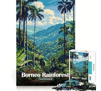 Rompecabezas para Adultos de 1000 Piezas,Selva Tropical de Borneo,Indonesia,diseño Limpio y Funcional,Ideal para ejercitar la Mente, Momentos de Relax y como Regalo de cumpleaños 38x26cm