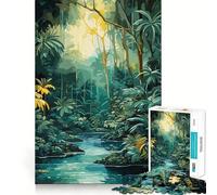 Rompecabezas para Adultos de 1000 Piezas Selva Tropical, río, Arte de Bordes precisos, Juguete Creativo, Juego para Pasar un rato Agradable, Pieza de Arte navideña (38x26cm)