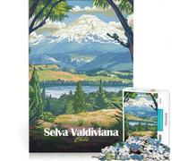 Rompecabezas para Adultos de 1000 Piezas Selva Valdiviana Chile Ilustración de Paisaje Juego práctico y desafiante Colección de Artistas Bellas Artes 50x75cm