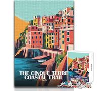 Rompecabezas para Adultos de 1000 Piezas, Sendero costero de Cinque Terre, Italia, póster, diversión Familiar, Noche de Juegos, antiestrés, Regalo de Amigo Secreto, tamaño 50x75cm