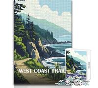 Rompecabezas para Adultos de 1000 Piezas, Sendero de la Costa Oeste de Canadá, Arte paisajístico, Juego de desafío único, Obra de Arte de Corte de precisión, tamaño de Regalo: 38x26cm