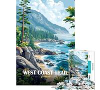 Rompecabezas para Adultos de 1000 Piezas Sendero de la Costa Oeste de Canadá Paisaje Pintura juegoss Juguetes adictivos para Cultivar la Paciencia Gran Regalo para los Amantes patrón de Montaje