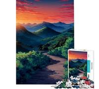 Rompecabezas para Adultos de 1000 Piezas Sendero de montaña al Atardecer Juego Educativo Juguetes didácticos Regalos de Amigo Invisible Decoración del hogar (Tamaño 38x52cm)