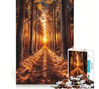 Rompecabezas para Adultos de 1000 Piezas Sendero del Bosque Dorado Juegos relajantes para desconectar intelectualmente Regalo de cumpleaños o para viajeros 38x26cm