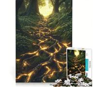 Rompecabezas para Adultos de 1000 Piezas Sendero del Bosque Luminoso, Juego de ingenio, dificultad Alta, cumpleaños y Navidad 50x75cm