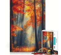 Rompecabezas para Adultos de 1000 Piezas Sendero del Bosque otoñal,Ajuste, Arte,lógica,Habilidad,Juego Lento, Tranquilo (38x52cm)