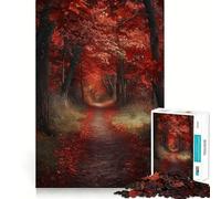 Rompecabezas para Adultos de 1000 Piezas Sendero del Bosque otoñal,Ajuste, Arte,lógica,Habilidad,Juego Lento, Tranquilo (38x26cm)