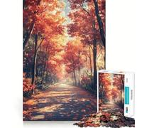 Rompecabezas para Adultos de 1000 Piezas,Sendero del Bosque otoñal,decoración de Ajuste Limpio,desafío Mental,Juguete para Momentos acogedores,Regalo de cumpleaños artístico (38x26cm)