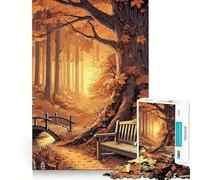 Rompecabezas para Adultos de 1000 Piezas,Sendero del Bosque otoñal,decoración de Ajuste Limpio,desafío Mental,Juguete para Momentos acogedores,Regalo de cumpleaños artístico (50x75cm)