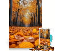 Rompecabezas para Adultos de 1000 Piezas,Sendero del Bosque otoñal,Juego de lógica de Ajuste preciso,Juguete Divertido y fácil de Jugar, (38x52cm)