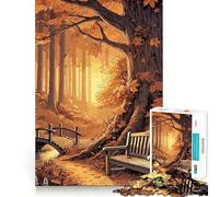 Rompecabezas para Adultos de 1000 Piezas,Sendero del Bosque otoñal,uniones Suaves,Divertido Juego cognitivo,Juguete para Jugar casualmente,Regalo de cumpleaños para la Mente (38x26cm)