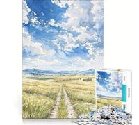 Rompecabezas para Adultos de 1000 Piezas Sendero del Campo Dorado, Juegos relajantes, Actividades Divertidas para Hacer en casa, con póster y Hoja de Preguntas a Juego 38x52cm