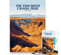 Rompecabezas para Adultos de 1000 Piezas Sendero del Cañón del Río Fish,Namibia Arte de Bordes precisos Ejercicio Mental Juego Divertido y Tranquilo Actividad de cumpleaños (38x26cm)