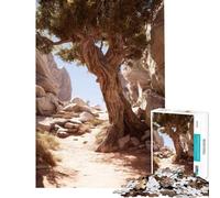 Rompecabezas para Adultos de 1000 Piezas Sendero del Desierto con árbol Antiguo Rompecabezas para Adultos Juego de ingenio decoración de Pared Regalos para Amigos y Familiares (tamaño 50x75cm)