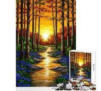 Rompecabezas para Adultos de 1000 Piezas Sendero en el Bosque otoñal al Atardecer Juego Educativo Un Reto difícil Juguete Decorativo para la Pared Ideal para fomentar el Amor Entre Parejas (26x38cm)