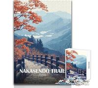 Rompecabezas para Adultos de 1000 Piezas, Sendero Nakasendo, Arte paisajístico japonés, Juegos relajantes, Vacaciones en casa, Pasatiempos, Regalos de Amigo Secreto, tamaño 38x52cm