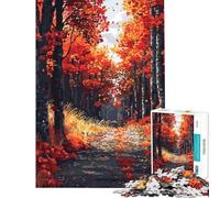 Rompecabezas para Adultos de 1000 Piezas Sendero otoñal Pixel Art Juegos relajantes Juego desafiante Juguetes Regalo para cumpleaños desafío difícil (tamaño 38x26cm)