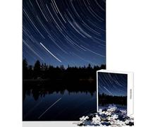 Rompecabezas para Adultos de 1000 Piezas senderos de Estrellas sobre un Lago en el Bosque Juguetes antiestrés Gran Regalo para Juegos Juego práctico descompresión Intelectual tamaño 38x52cm