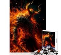 Rompecabezas para Adultos de 1000 Piezas Señor del Fuego Caballero Demonio Zen Juguete Educativo Gran Regalo y Juego Educativo Adecuado para decoración de Escritorio tamaño 38x26cm