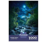 Rompecabezas para Adultos De 1000 Piezas Serene Jungle Night Rompecabezas para Adultos Juegos De Relajación Análisis Y Lógica Cumpleaños Y Navidad 38x26cm/1000pcs