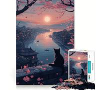 Rompecabezas para Adultos de 1000 Piezas Serenidad en Flor de Cerezo - Arte nítido y Divertido - Juego Relajante Tranquilo (38x52cm)