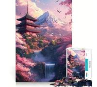 Rompecabezas para Adultos de 1000 Piezas Serenidad en Flor de Cerezo Juego de Arte de Corte Fino para estimular la Mente,Ideal para Momentos de Tranquilidad, (38x26cm)