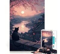 Rompecabezas para Adultos de 1000 Piezas Serenidad en Flor de Cerezo - Juego de Mesa concentrarse,Relajarse y Disfrutar del cumpleaños (38x26cm)