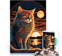 Rompecabezas para Adultos de 1000 Piezas Serie de Arte de Gatos Juguetes educativos de Aprendizaje Juego de desafío único 38x26cm