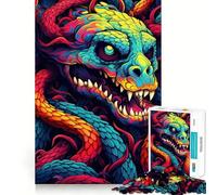 Rompecabezas para Adultos de 1000 Piezas,Serpiente del Caos,Ajuste, Arte,Lógica,Juguete Divertido,Tiempo de Descanso,Juego,Regalo de Cumpleaños,Afición (38x26cm)