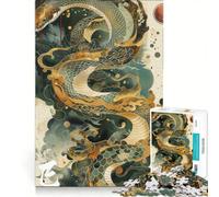 Rompecabezas para Adultos de 1000 Piezas, Serpiente del Zodiaco japonés, Decoración de Pared, Decoración Perfecta, cumpleaños 50x75cm